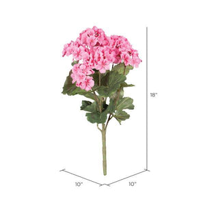 18" Artificial Coral Geranium Bush 2