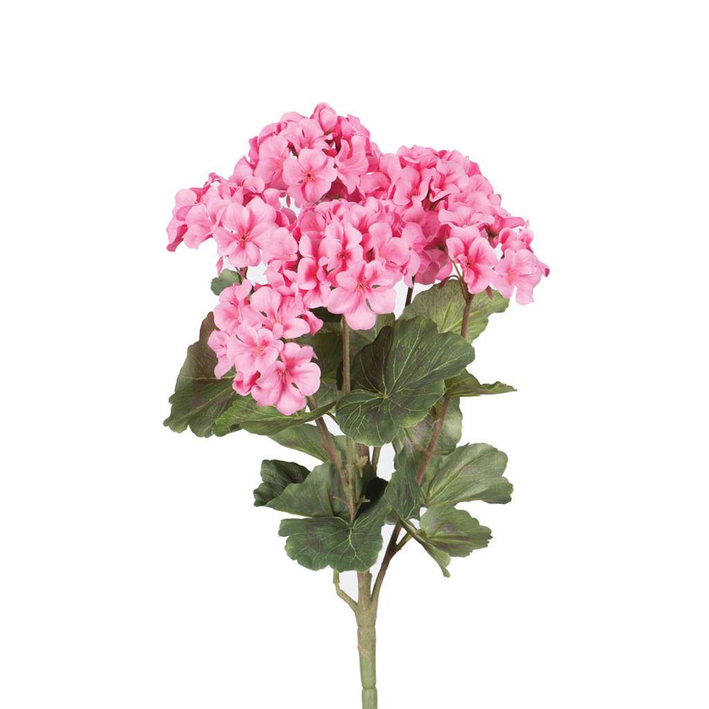 18" Artificial Coral Geranium Bush 1