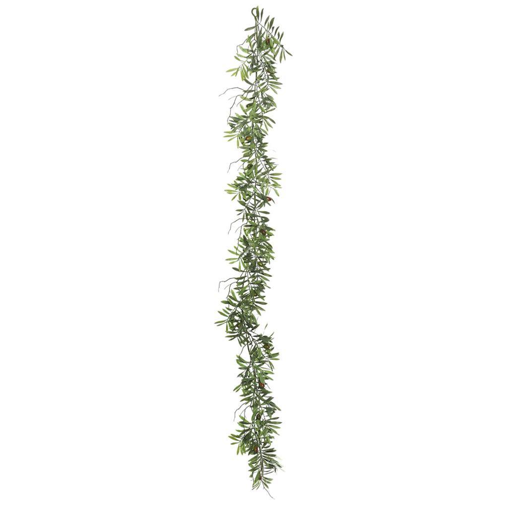 6' Artificial Green Olive Hill Garland 1