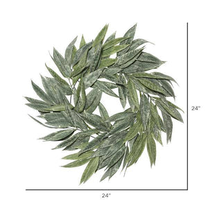 24" Artificial Muddy White Willow Wreath 2