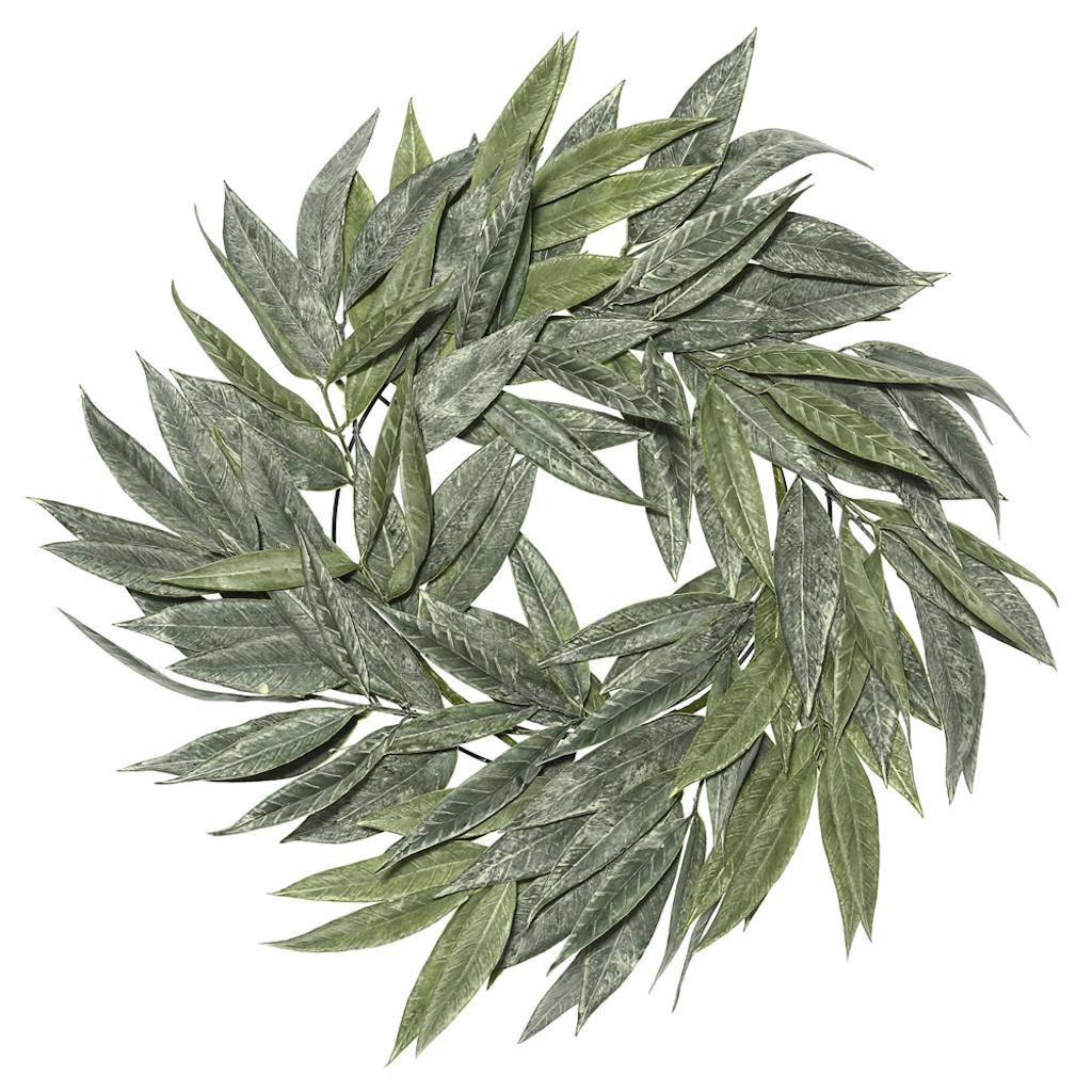 24" Artificial Muddy White Willow Wreath 1