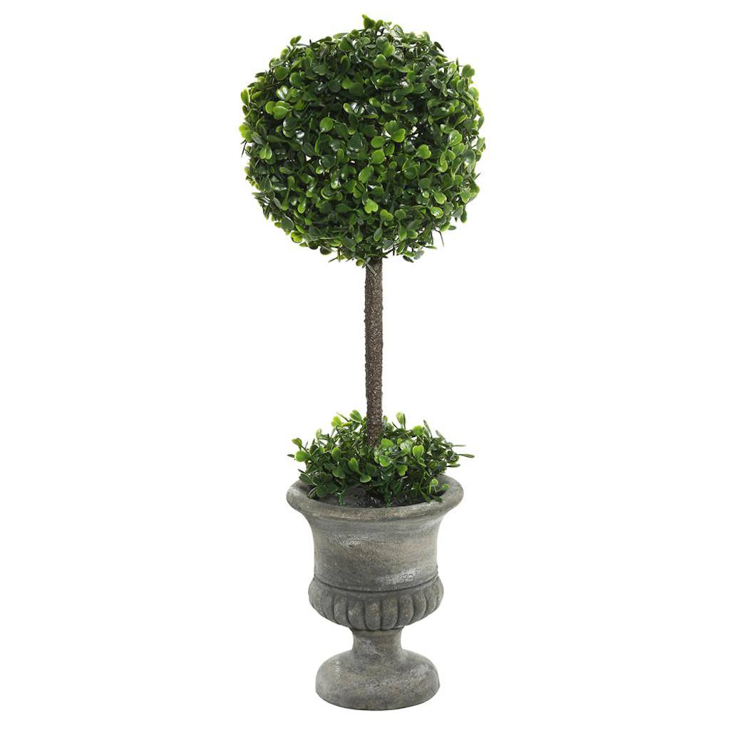 21" Artificial Boxwood Ball Shape Topiary in Container 1