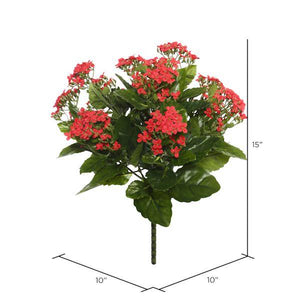 15.5" Artificial Red Kalanchoe Bush 2