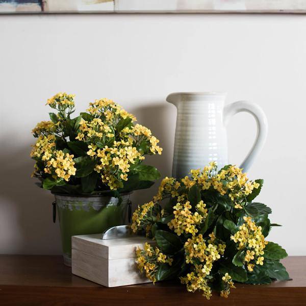 15.5" Artificial Yellow Kalanchoe Bush 2