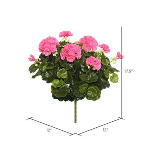 17.5" Artificial Pink Geranium Bush 2