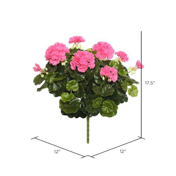 17.5" Artificial Pink Geranium Bush 2