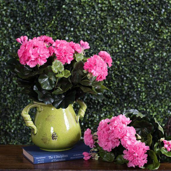17.5" Artificial Pink Geranium Bush 3