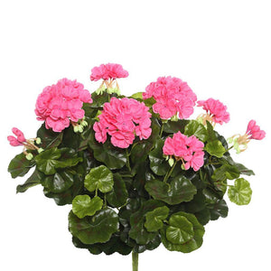 17.5" Artificial Pink Geranium Bush 1