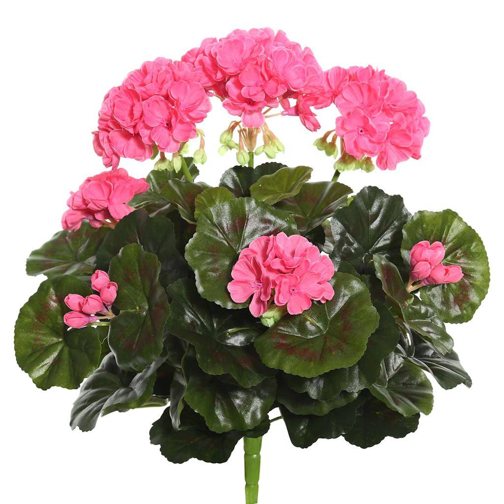 15.25" Artificial Pink Geranium Bush 1