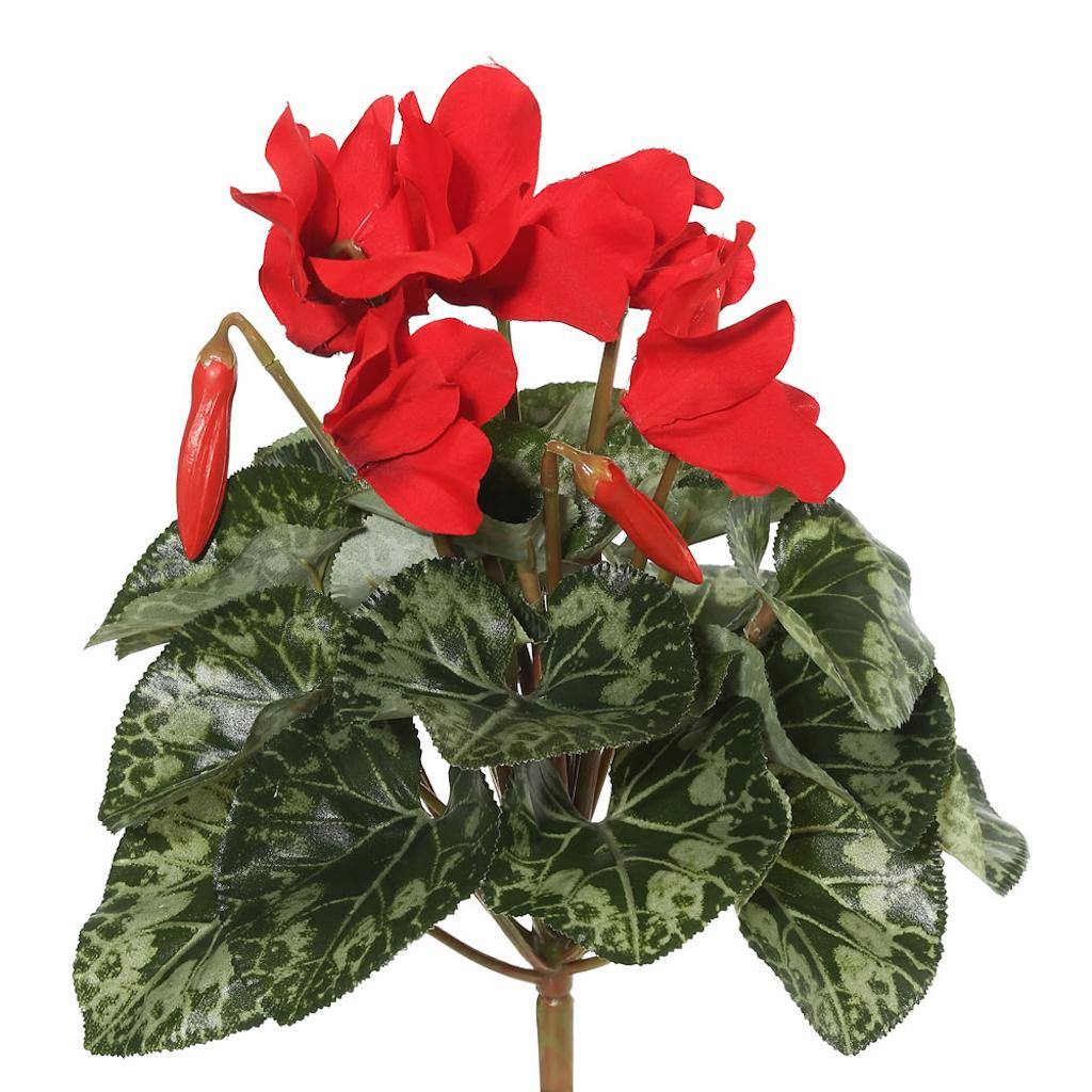 11" Artificial Red Cyclamen Bush 1