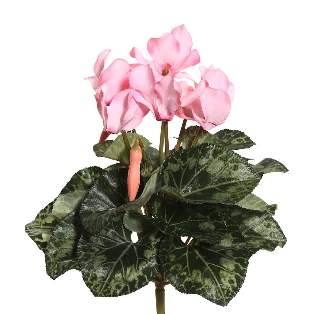 11" Artificial Light Pink Cyclamen Bush 1