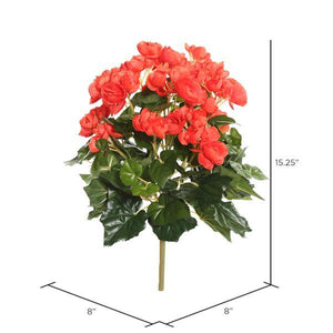 15.25" Artificial Orange Begonia Bush 2