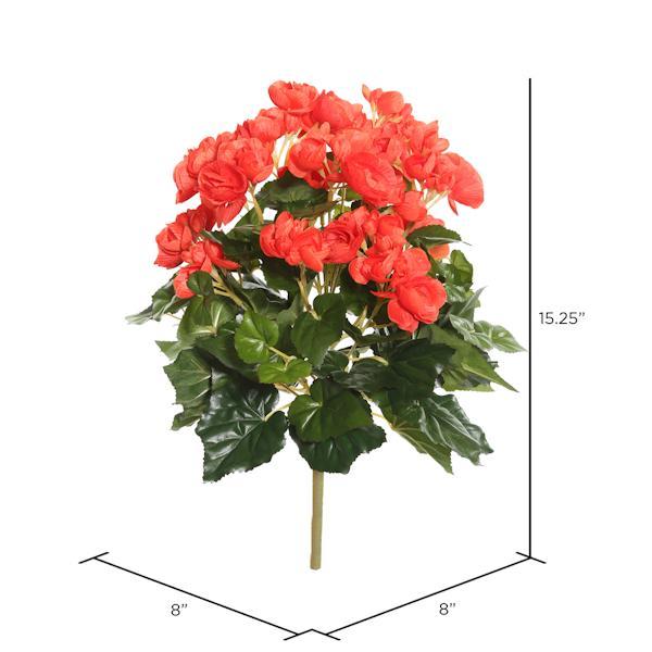 15.25" Artificial Orange Begonia Bush 2