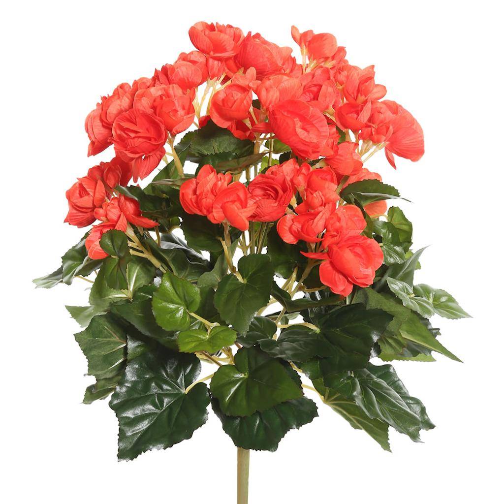 15.25" Artificial Orange Begonia Bush 1