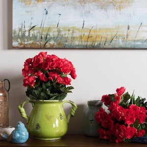 15.25" Artificial Red Begonia Bush 2