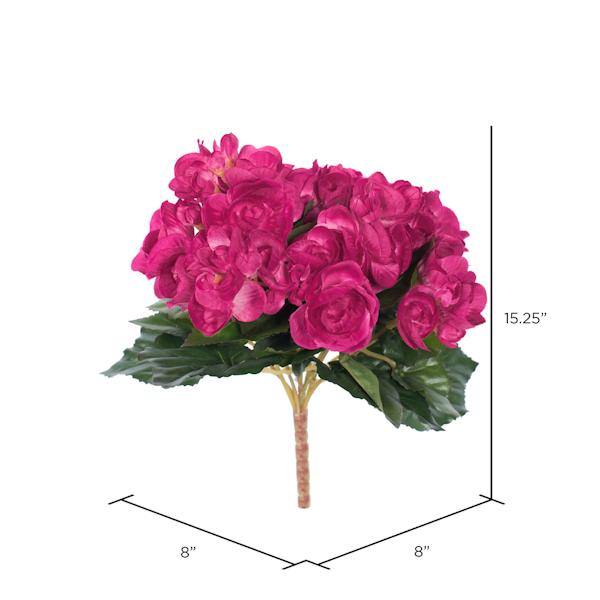 15.25" Artificial Hot Pink Begonia Bush 2
