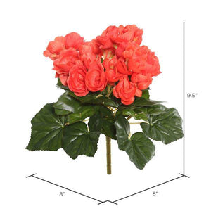 9.5" Artificial Orange Begonia Bush 2