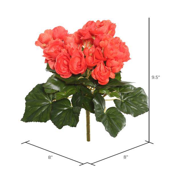 9.5" Artificial Orange Begonia Bush 2