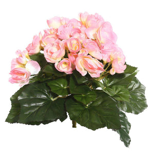 9.5" Artificial Light Pink Begonia Bush 1
