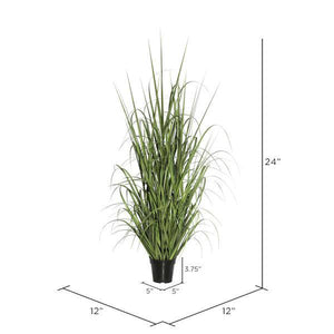24" Artificial Potted Green Rye grass 2