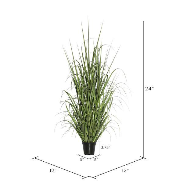 24" Artificial Potted Green Rye grass 2
