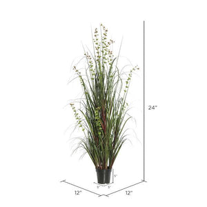 24" Artificial Potted Green Eucalyptus Grass 3