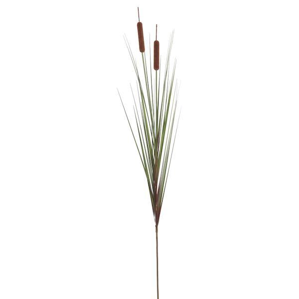 48" Artificial Potted Grass with 8 Cattails 2