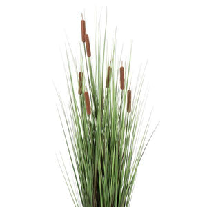 48" Artificial Potted Grass with 8 Cattails 5
