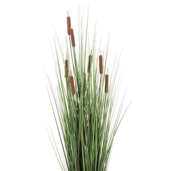 48" Artificial Potted Grass with 8 Cattails 5