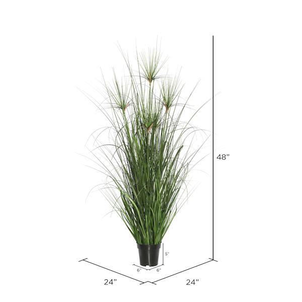 48" Artificial Potted Green Brushed Grass 3