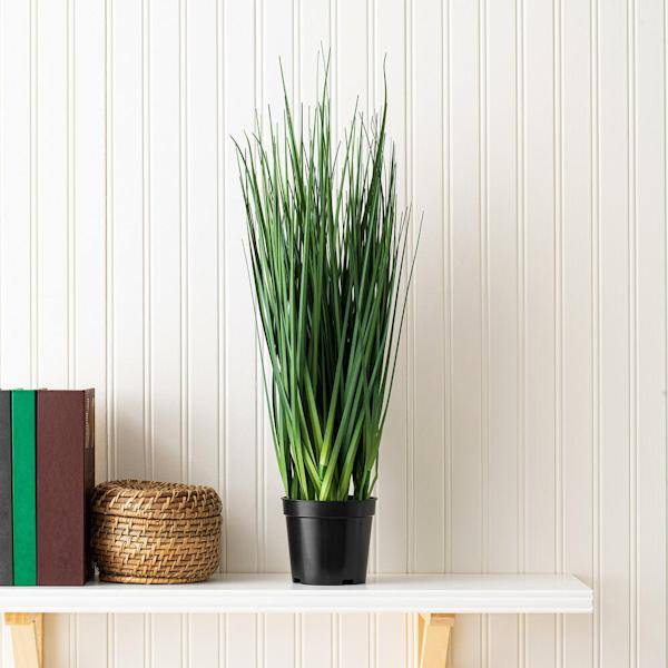 24" Artificial Potted Extra Full Green Grass 3