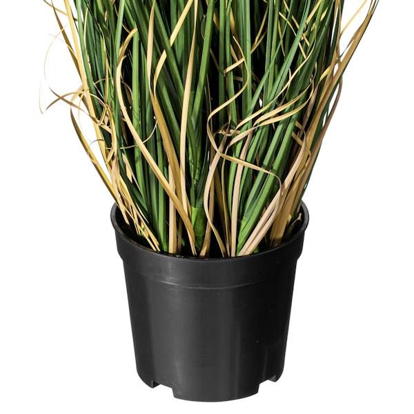 24" Artificial Potted Green Curled Grass 4
