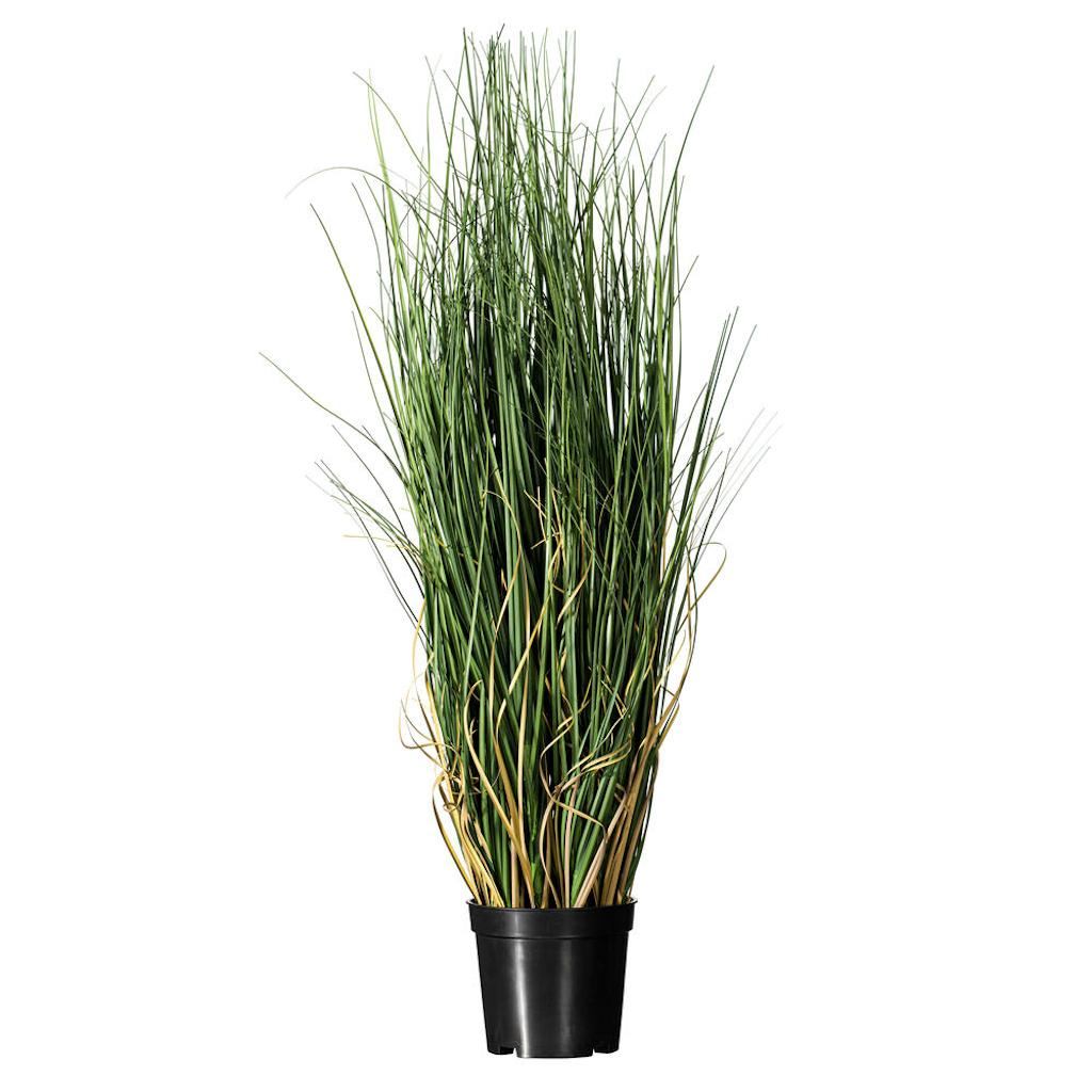 24" Artificial Potted Green Curled Grass 1