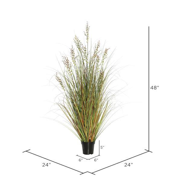 48" Artificial Potted Green/Brown Grass 3