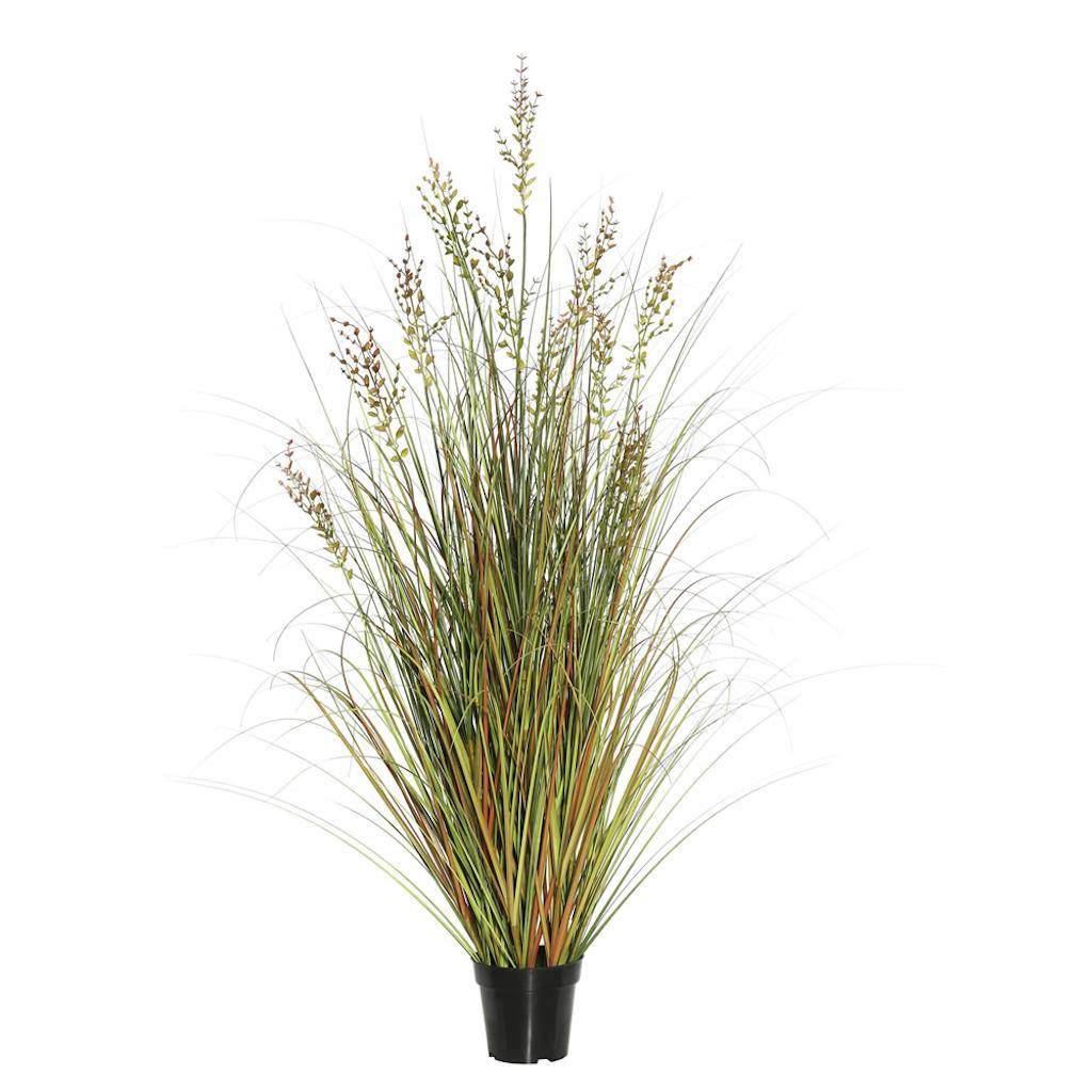 60" Artificial Potted Green and Brown Grass 1