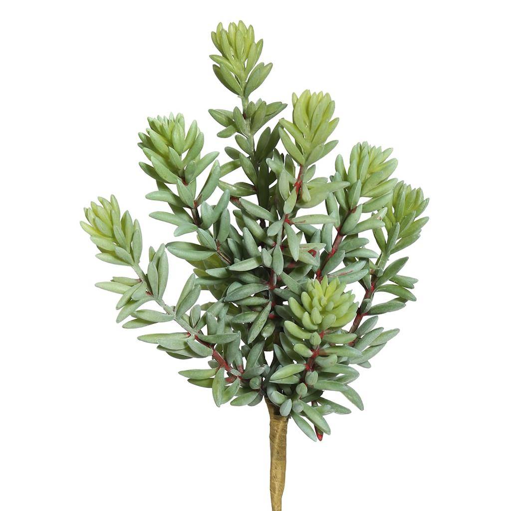 8" Artificial Green/Red Sedum Pick (3 pack) 1