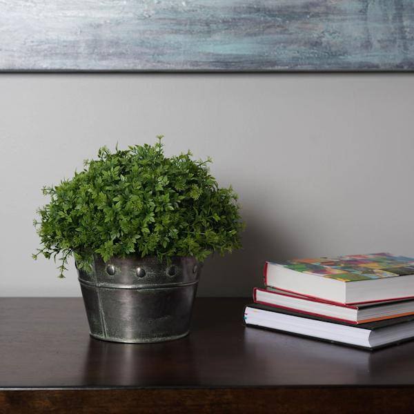13" Artificial Green Mixed Greenery Half Ball 3