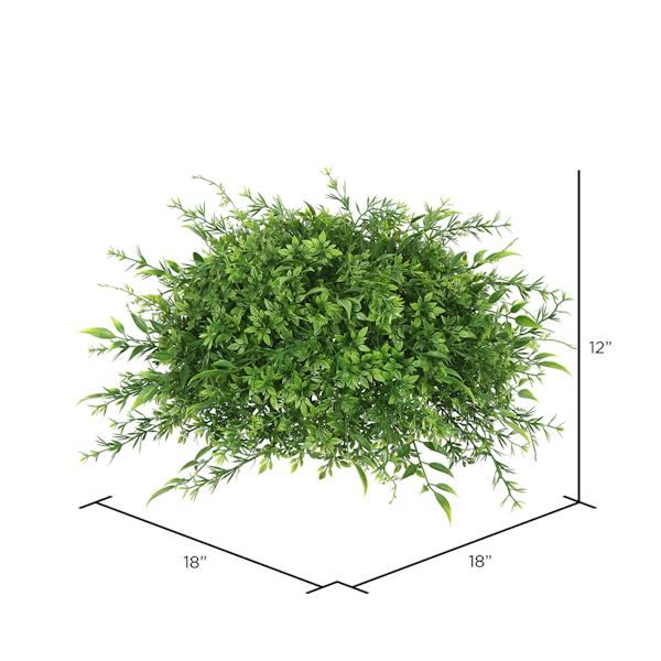 18" Artificial Green Mixed Greenery Half Ball 2