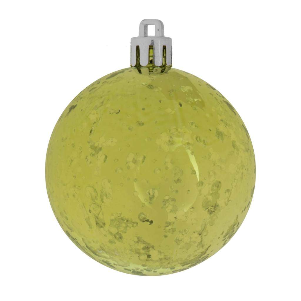 4" Lime Shiny Mercury Ball Ornament (6 pack) 1