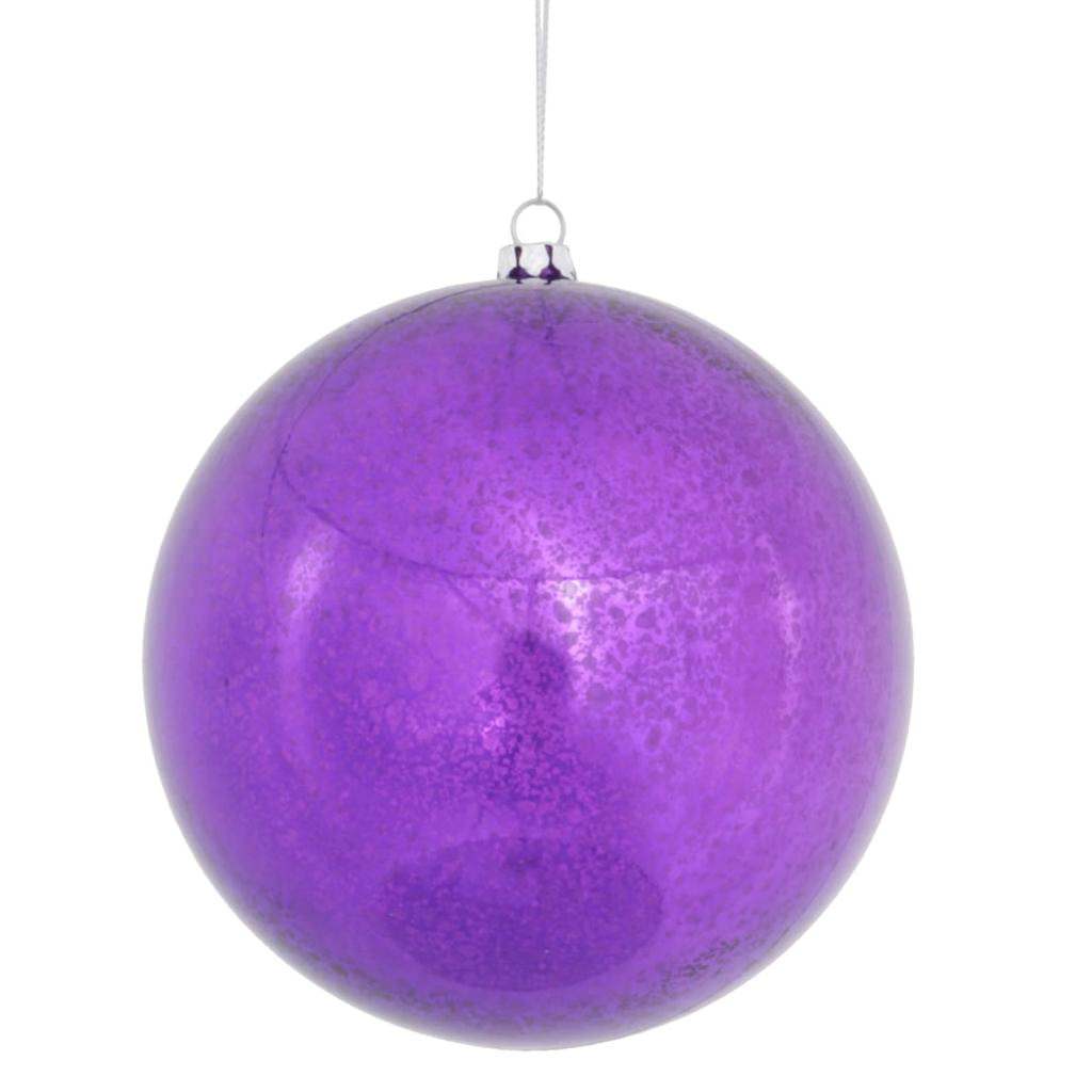 4.75" Purple Shiny Mercury Ball Christmas Ornament (4 pack) 1