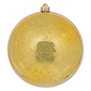 6" Honey Gold Shiny Mercury Ball Christmas Ornament (4 pack) 1