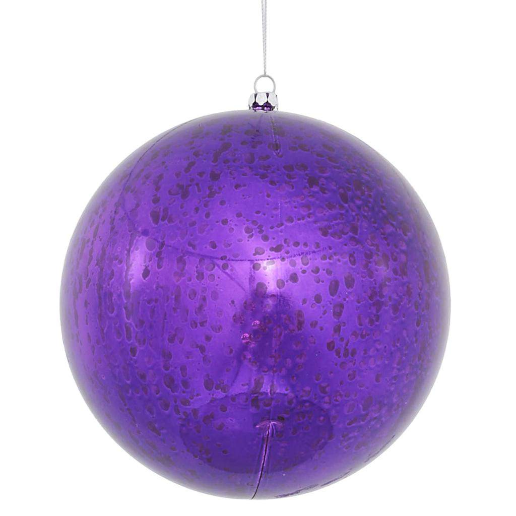 6" Purple Shiny Mercury Ball  Ornament (4 pack) 1