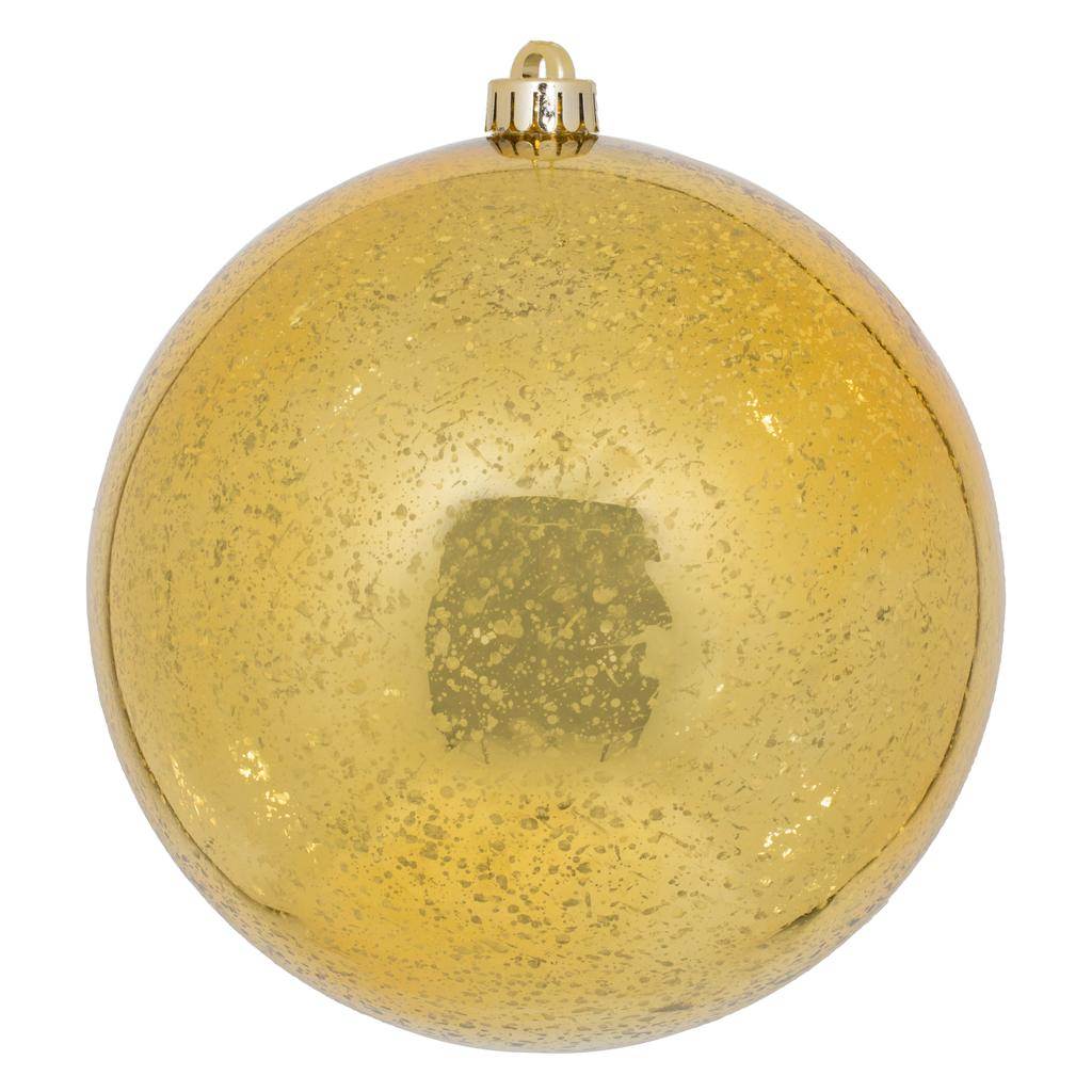 8" Honey Gold Shiny Mercury Ball Christmas Ornament 1