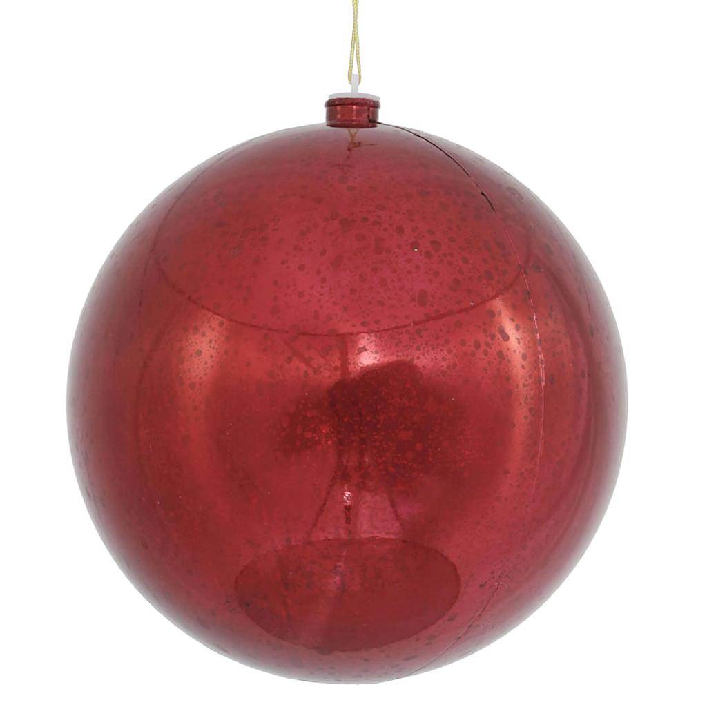 8" Burgundy Shiny Mercury Ball Ornament 1
