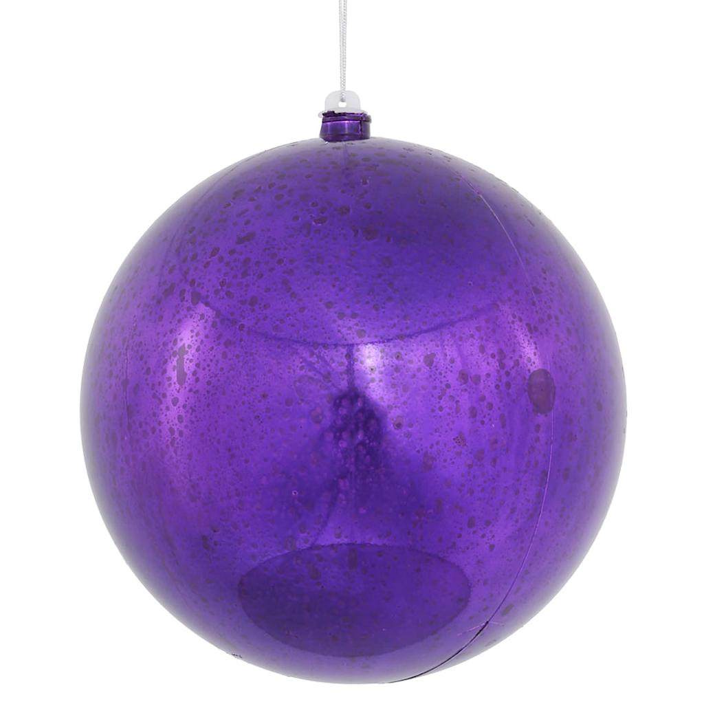 8" Purple Shiny Mercury Ball Ornament 1