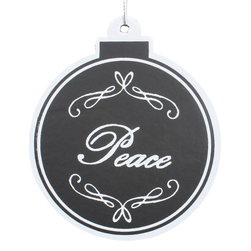 5.5" Black/White (Peace) Hologram Ball Christmas Ornament (6 pack) 1