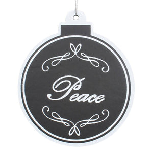 5.5" Black/White (Peace) Hologram Ball Christmas Ornament (6 pack) 1