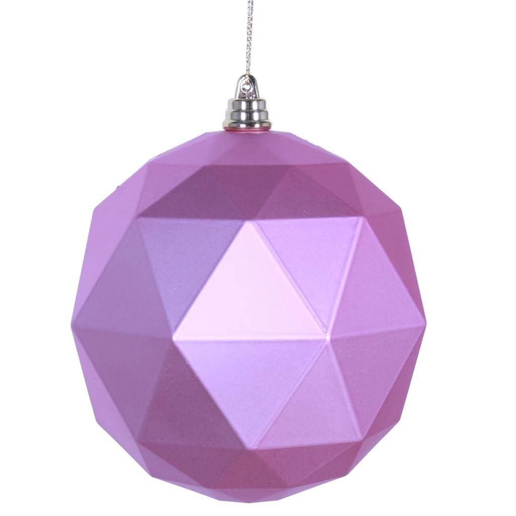 4.75" Pink Matte Geometric Ball Ornament (4 pack) 1