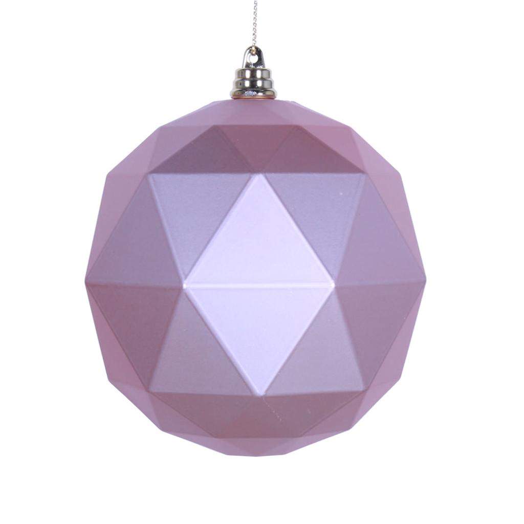 6" Rose Gold Matte Geometric Ball Ornament (4 pack) 1