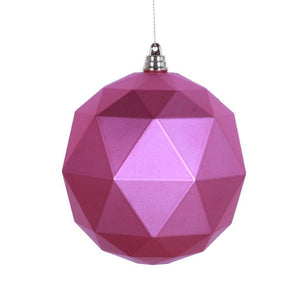 8" Mauve Matte Geometric Ball Ornament 1
